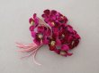 画像2: 未使用 アンティーク ベルベットの布花 赤紫＆ピンクラベル付 (2)