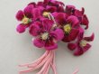 画像4: 未使用 アンティーク ベルベットの布花 赤紫＆ピンクラベル付 (4)