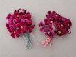 画像6: 未使用 アンティーク ベルベットの布花 赤紫＆グリーンラベル付 (6)