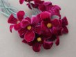 画像3: 未使用 アンティーク ベルベットの布花 赤紫＆グリーンラベル付 (3)