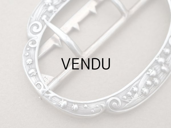 画像4: アンティーク 鈴蘭 シルバー製 バックル  (4)