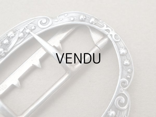 画像5: アンティーク 鈴蘭 シルバー製 バックル  (5)