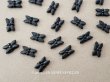 画像1: アンティーク フレンチジェット 花モチーフ  20ピースのセット 6×11mm (1)