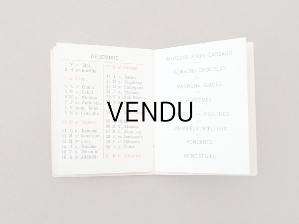 画像6: 1911年 アンティーク ショコラティエの小さなカレンダーのカルネ  - AU FIDELE BERGER PARIS - (6)