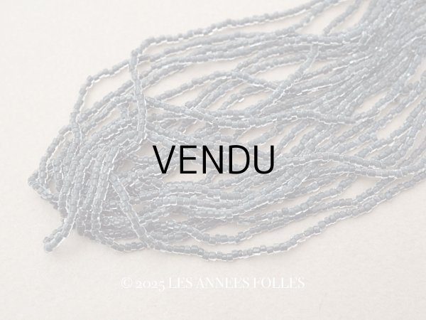 画像1: アンティーク シードビーズ クリア＆炭黒 ガラスビーズ 35g (1)