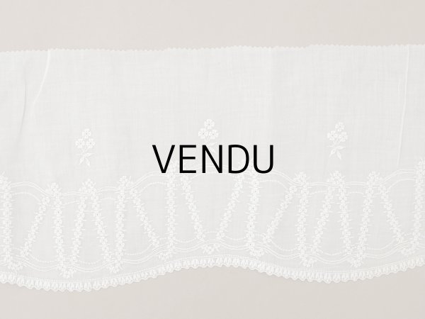 画像3: 1900年頃 アンティーク 幅広レース ホワイトワーク 花刺繍 22cm幅  (3)
