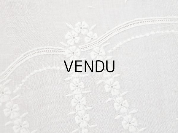 画像6: 1900年頃 アンティーク 幅広レース ホワイトワーク 花刺繍 22cm幅  (6)