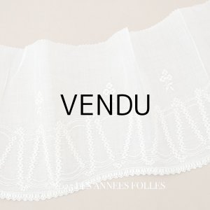 画像: 1900年頃 アンティーク 幅広レース ホワイトワーク 花刺繍 22cm幅 