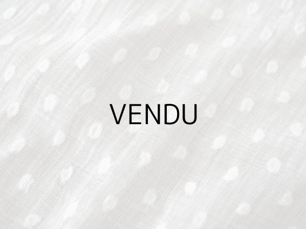 画像2: アンティーク  ドット刺繍入り コットンオーガンジー オフホワイト ファブリック 140×48cm (2)