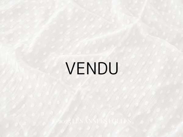 画像1: アンティーク  ドット刺繍入り コットンオーガンジー オフホワイト ファブリック 140×48cm (1)