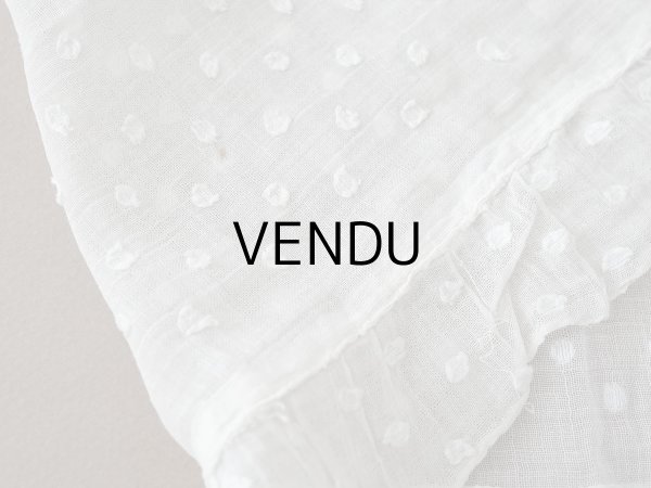 画像8: アンティーク  ドット刺繍入り コットンオーガンジー オフホワイト ファブリック 140×48cm (8)