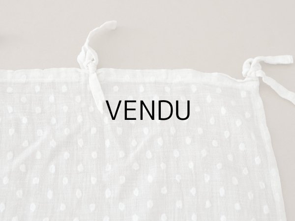 画像6: アンティーク  ドット刺繍入り コットンオーガンジー オフホワイト ファブリック 140×48cm (6)
