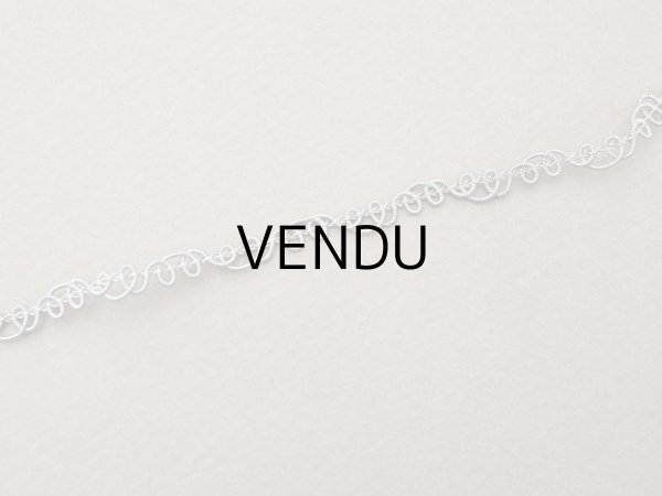 画像3: 1900年頃 アンティーク ドール用 極細 メタル製 トリム 3〜5mm幅  シルバー  (3)