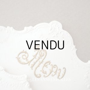 画像: 1924年 アンティーク メニューカード  MENU 薔薇のガーランド ロカイユ装飾
