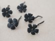 画像3: 1850年頃 アンティーク シルク製 布花 黒 10ピースのセット 12mm モーニングボンネット用 (3)
