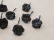 画像3: 1850年頃 アンティーク シルク製 布花 黒 10ピースのセット 12mm モーニングボンネット用 (3)