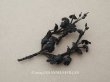画像1: 1850年頃 アンティーク シルク製 小さな布花 黒 モーニングボンネット用 (1)