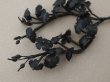 画像2: 1850年頃 アンティーク シルク製 小さな布花 黒 モーニングボンネット用 (2)