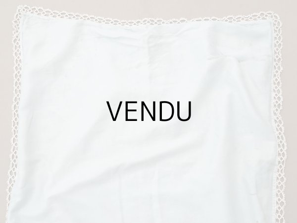 画像5: アンティーク ベビーベッドカバー  BEBE パウダーグリーンのシルクサテン&フィレレース (5)