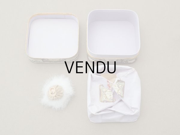 画像11: アンティーク パウダーボックス 薔薇のガーランド＆蝶々 POUDRE DE RIZ - PFELIX POTIN PARIS - (11)