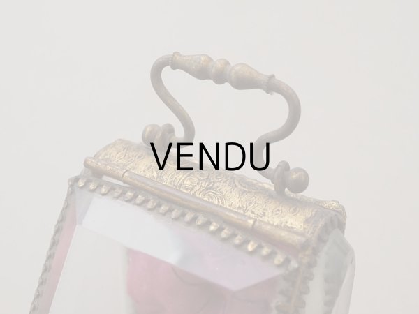 画像5: アンティーク 懐中時計 & ジュエリーボックス ワインレッドのシルク製クッション (5)