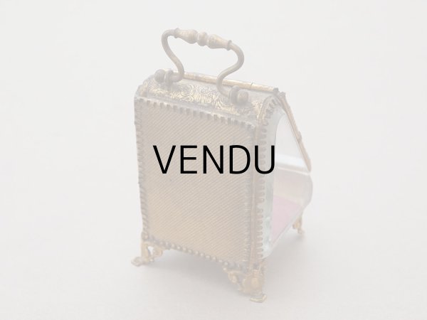 画像3: アンティーク 懐中時計 & ジュエリーボックス ワインレッドのシルク製クッション (3)