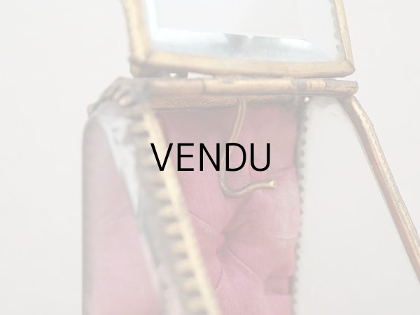 画像13: アンティーク 懐中時計 & ジュエリーボックス ワインレッドのシルク製クッション (13)