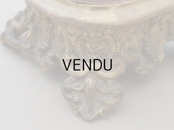 画像9: 19世紀 アンティーク ロカイユ装飾の台座 チョコレートブラウンのベルベット (9)