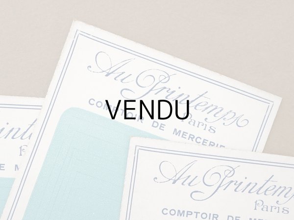 画像5: 未使用 アンティーク プランタン百貨店 生地サンプル用 台紙 6枚セット- AU PRINTEMPS - (5)