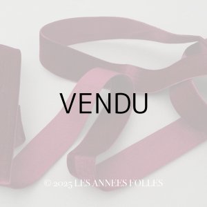 画像: 19世紀末 アンティーク シルク製 ベルベットリボン ボルドー 3.1m 幅28mm 