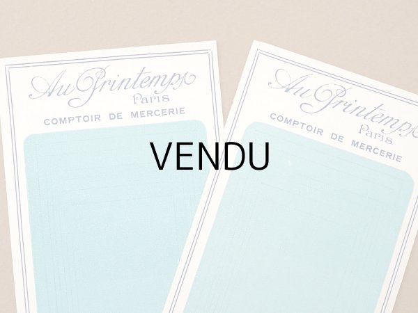 画像7: 未使用 アンティーク プランタン百貨店 生地サンプル用 台紙 6枚セット- AU PRINTEMPS - (7)