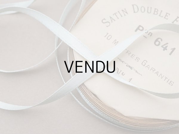 画像4: アンティーク 極細 サテンリボン 5mm幅 パウダーブルー 3.7m  SATIN DOUBLE FACE LINGERIE PON 641 N 2 (4)