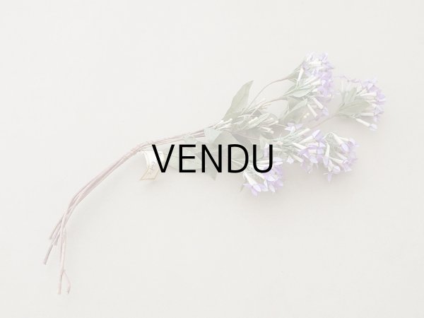 画像3: アンティーク 大きなブーケ 薄紫の小さな布花 ラベル付 (3)