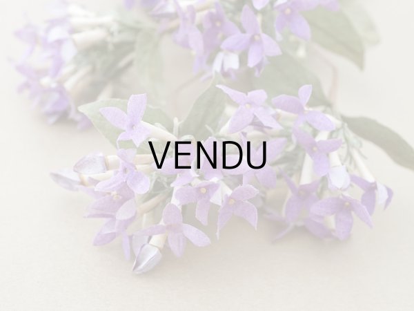 画像6: アンティーク 大きなブーケ 薄紫の小さな布花 ラベル付 (6)