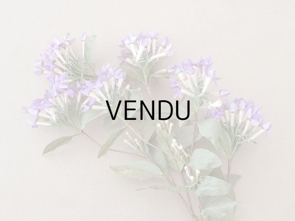 画像5: アンティーク 大きなブーケ 薄紫の小さな布花 ラベル付 (5)