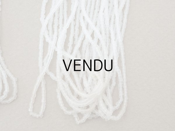 画像8: アンティーク 半透明 シードビーズ ホワイト ガラスビーズ (8)