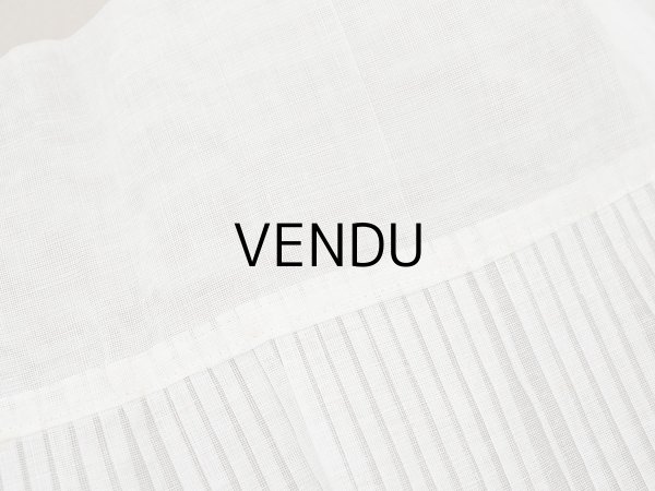 画像5: アンティーク 幅広 ドレスの裾  プリーツ入り レース付 1.3m 20.2cm幅 コットンオーガンジー (5)