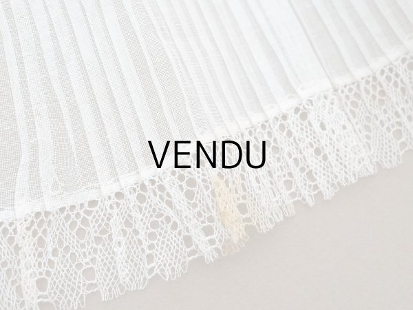 画像9: アンティーク 幅広 ドレスの裾  プリーツ入り レース付 1.3m 20.2cm幅 コットンオーガンジー (9)