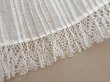 画像4: アンティーク 幅広 ドレスの裾  プリーツ入り レース付 1.3m 20.2cm幅 コットンオーガンジー (4)