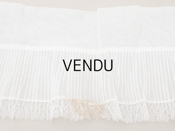 画像6: アンティーク 幅広 ドレスの裾  プリーツ入り レース付 2.48m 20.2cm幅 コットンオーガンジー (6)