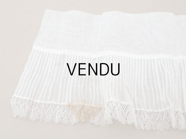 画像5: アンティーク 幅広 ドレスの裾  プリーツ入り レース付 2.48m 20.2cm幅 コットンオーガンジー (5)