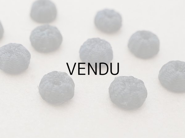 画像3: アンティーク ドール用 8mm シルク製 黒 くるみボタン 黒 極小 10ピースのセット (3)