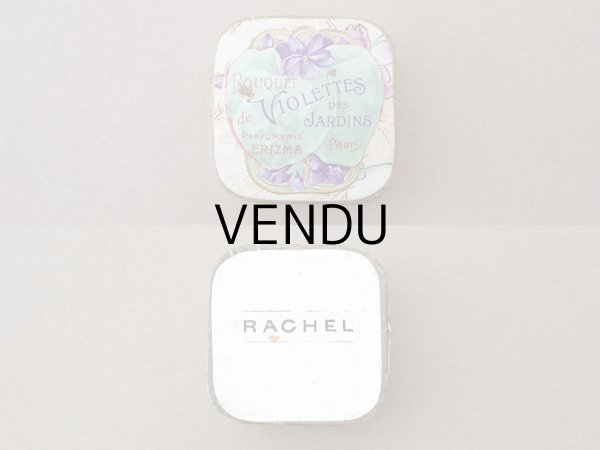画像2: アンティーク 小さなパウダーボックス BOUQUET DE VIOLETTES DES JARDINS - ERIZMA PARIS - (2)