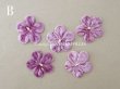 画像5: アンティーク 布花材料 ベルベットの花びら 花芯付き 5ピースのセット 約4.3cm 布花 ライラック色 (5)