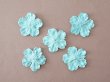 画像7: アンティーク 布花材料 ベルベットの花びら 花芯付き 5ピースのセット 約4cm 布花 スカイブルー (7)