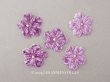 画像1: アンティーク 布花材料 ベルベットの花びら 花芯付き 5ピースのセット 約4cm 布花 ライラック色 (1)