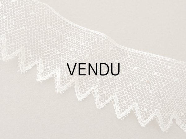 画像2: アンティークドット柄 スカラップ チュールレース 5.3cm幅 (2)