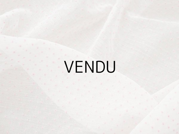 画像5: アンティーク ピンクの小さなドット刺繍入り コットン生地 102×107cm ファブリック (5)