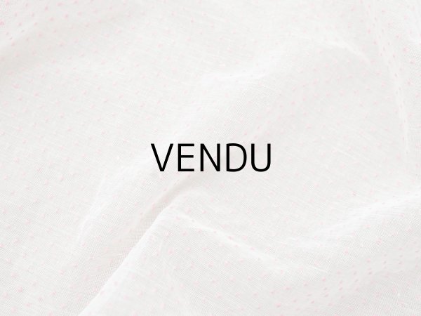 画像6: アンティーク ピンクの小さなドット刺繍入り コットン生地 102×107cm ファブリック (6)