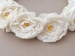 画像9: アンティーク 白薔薇のティアラ 布花 花冠 オフホワイト (9)